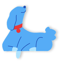 青い犬のイラスト